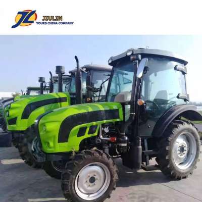 China Factory directly sale 4 wheel drive 70hp farm tractor with cab and front end loader by Jiulin  made in china