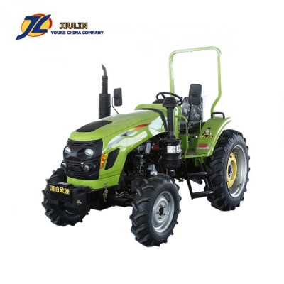 China big power 4 wheel 60hp 4wd farm tractor with roll bar and front end loader for sale  by JIulin  made in china