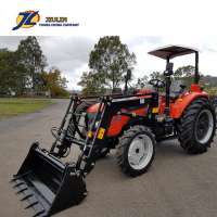 Hot sale Top quality 50hp FL504  4WD farm Tractor with Rops,  front end loader   made in china by jiulin